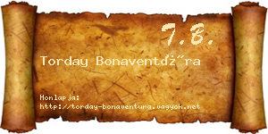 Torday Bonaventúra névjegykártya